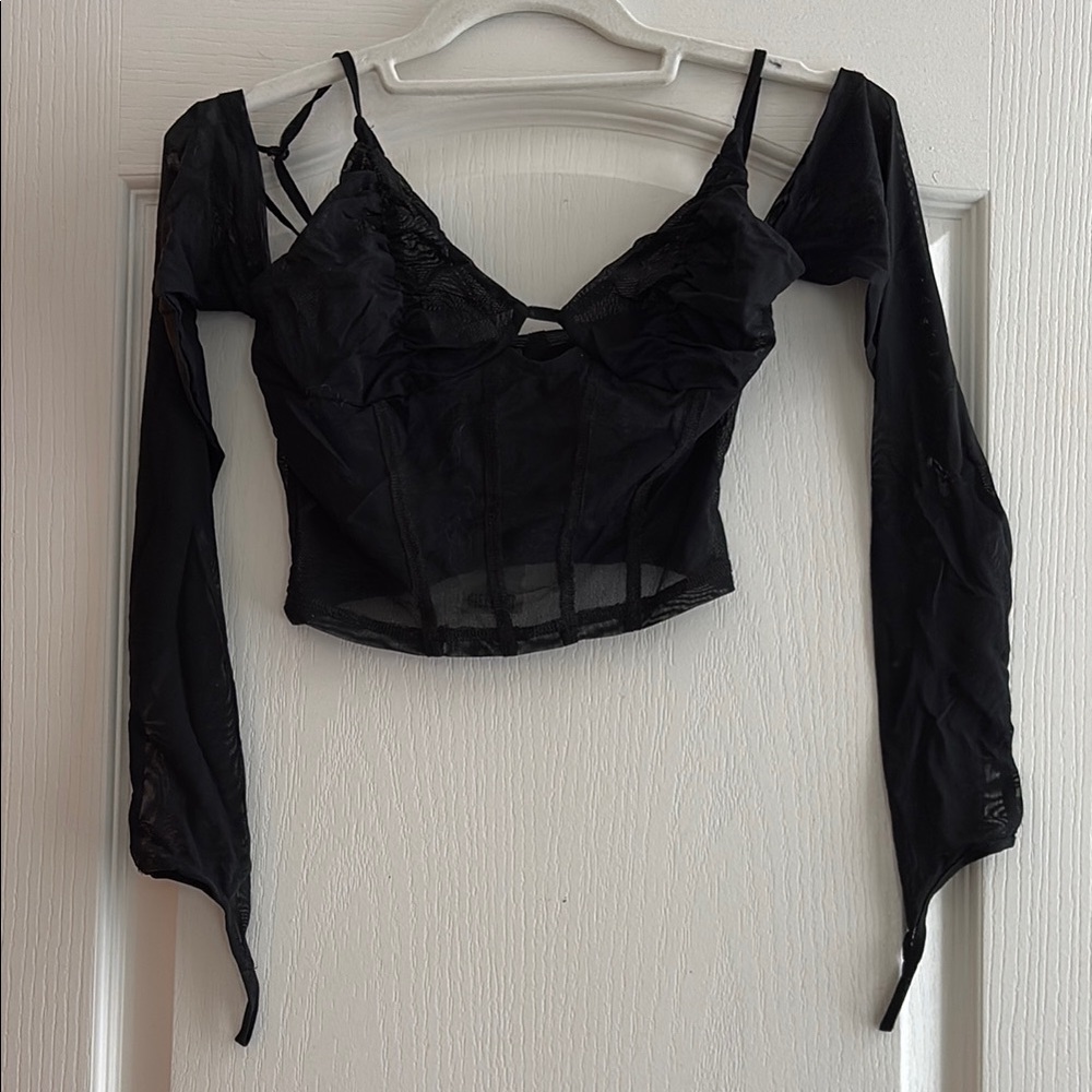 Urban outfitters mesh corset like top